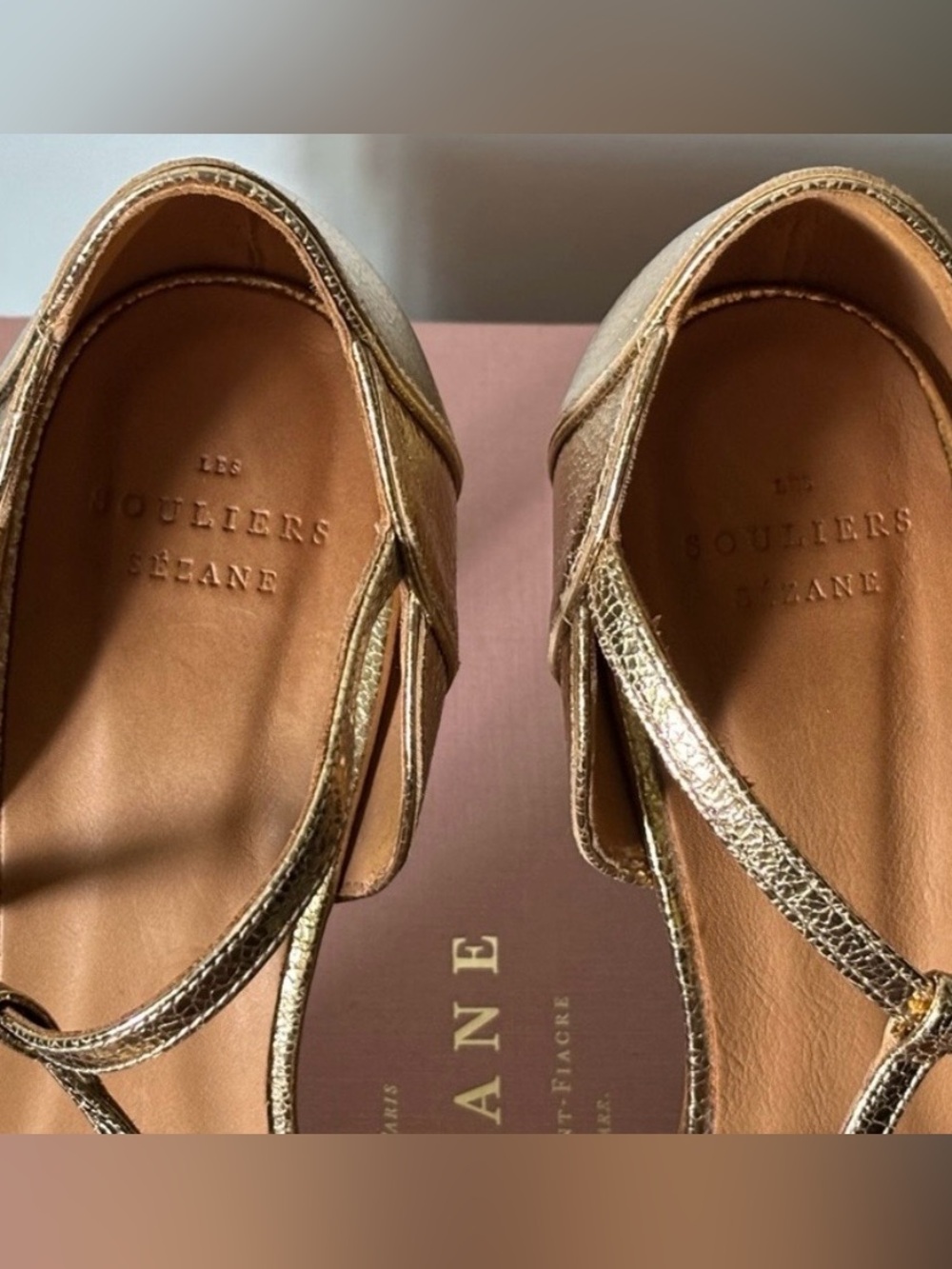 Sezane Gold Metallic Strappy Heels - Picture 5 of 7